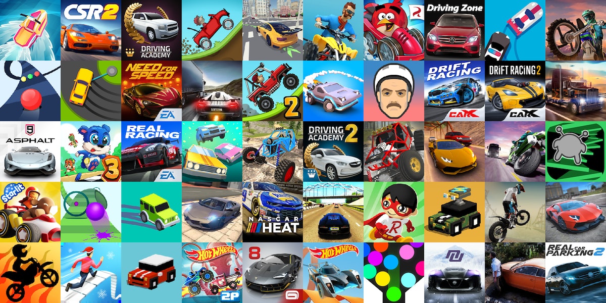 App icons of Top 50 mobile games in the US App Store Game - Racing Category 