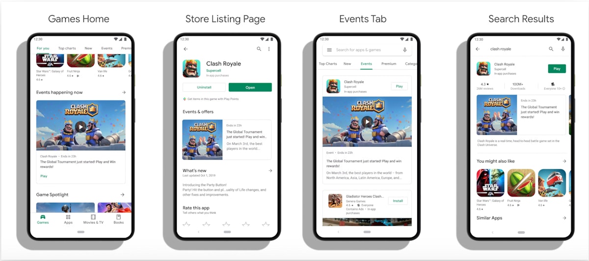 Different ways to find promotional content on Google Play
