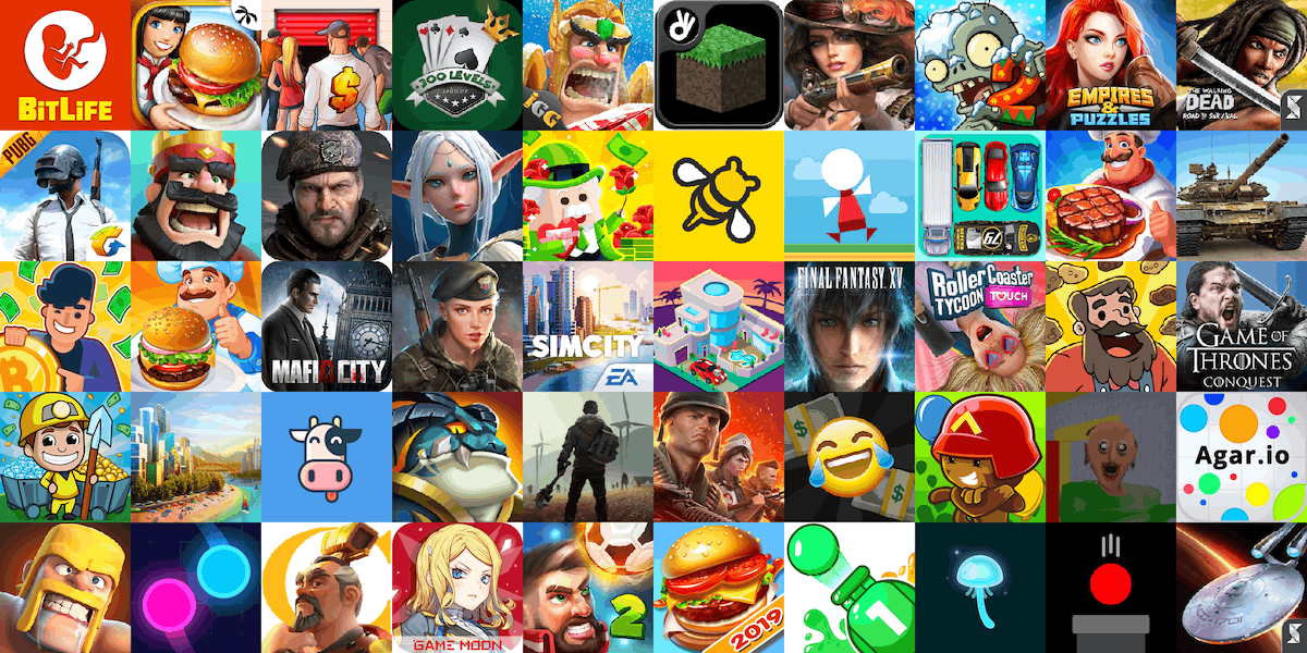 App icons of Top 50 mobile games in the US App Store Game - Strategy Category 