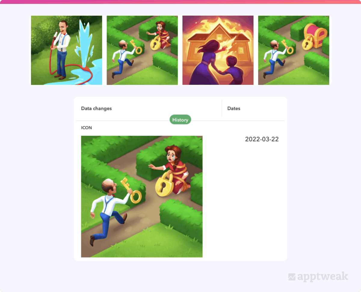 Gardenscapes A/B tested their icon to increase conversion rates